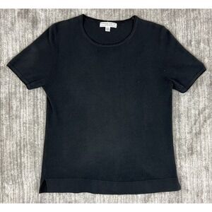 Carolyn Taylor Essentials Shirt Womens Medium‎ Black Short Sleeve Made In U.K